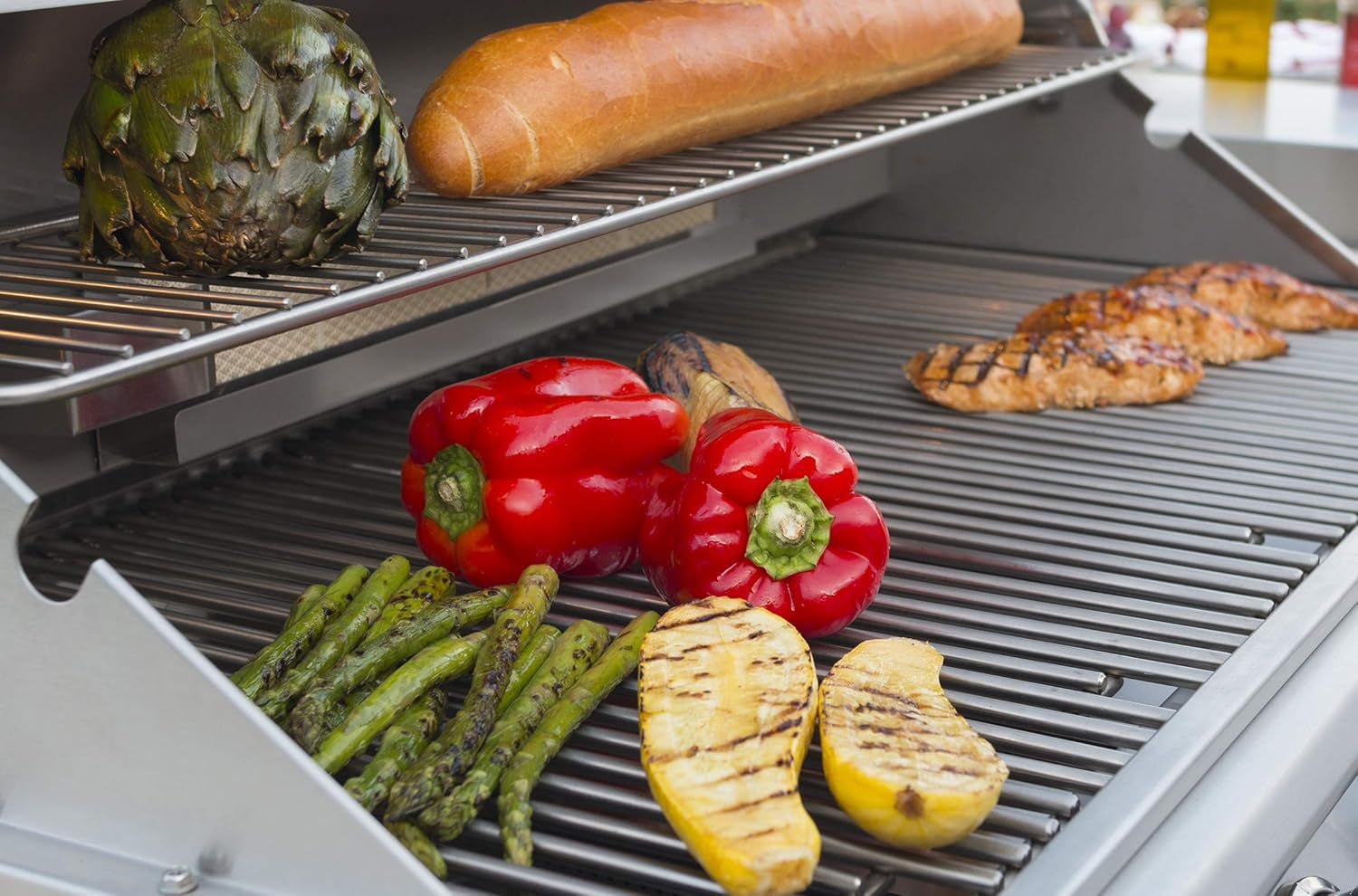 Bullet by Bull Yukon 5 Burner Outdoor Kitchen Grill, Built-In Gas Grill with 75,000 Btus of Heat, 304 Stainless Steel, Cast Iron Heat Treated Reliabull Bar Burners and Piezo Igniters