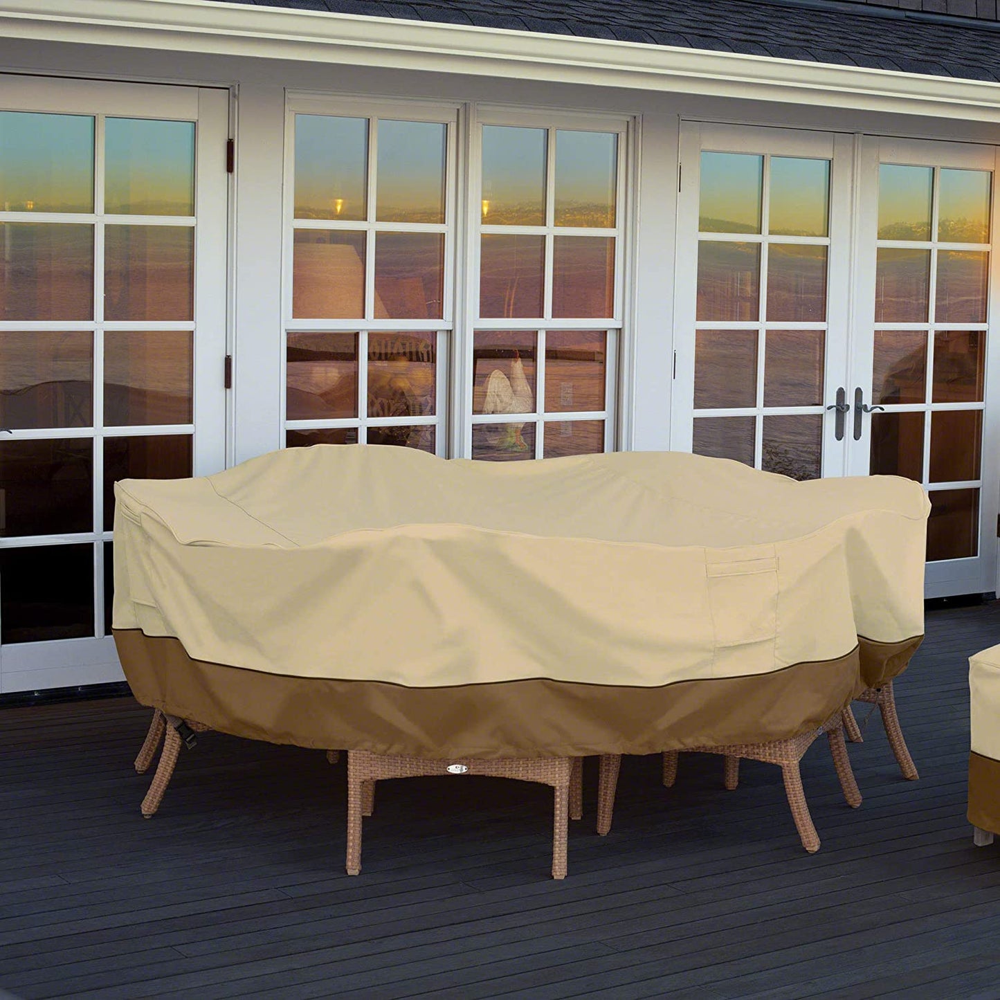 Veranda Water-Resistant 128 Inch round General Purpose Patio Furniture Cover, Patio Furniture Covers