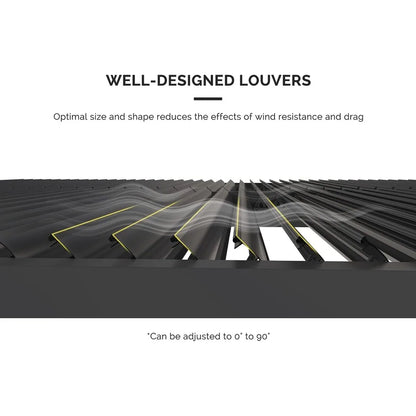Gray Louvered Pergola Outdoor Aluminum Pergola with Adjustable Roof for Patio Gray Hardtop Gazebo