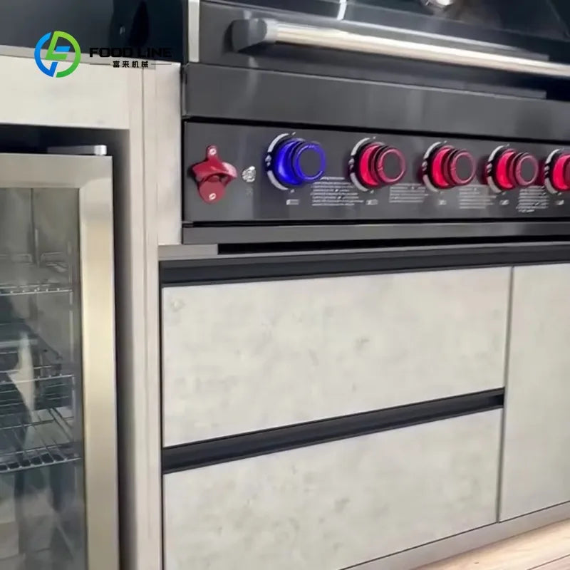 Customized New Arrivals Waterproof Outdoor Kitchen BBQ Grill Garden/Backyard Stainless Steel Outdoor Kitchen with Shed