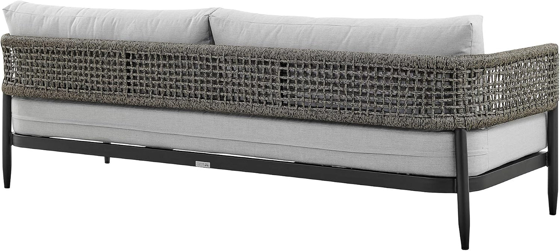 Alegria Aluminum and Rope Outdoor Sofa in Black and Gray