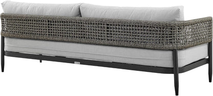 Alegria Aluminum and Rope Outdoor Sofa in Black and Gray