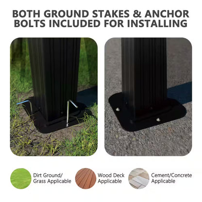 24 Ft. W X 12 Ft. D Aluminum Double Hardtop Gazebo with Textilene Netting