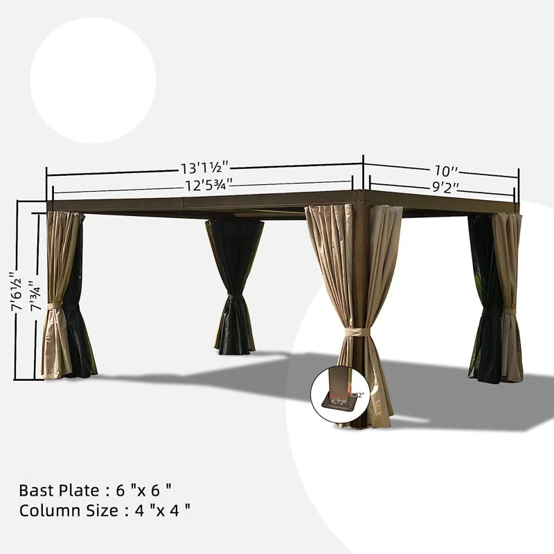 Aluminum Pergola Gazebo with Louvered Roof Canopy