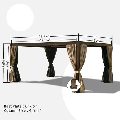 Aluminum Pergola Gazebo with Louvered Roof Canopy