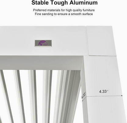 Louvered Pergola 12' X 14' White Adjustable Hardtop for Patio | Independent Shade Control, Enhanced Wind Stability, Integrated Drainage for Rainwater, 0-90° Shade Control