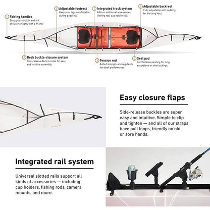 Oru Foldable Kayak Haven TT. 1 or 2 People. Stable, Durable, Lightweight, Lake and River, Beginner, Intermediate (White)