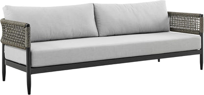 Alegria Aluminum and Rope Outdoor Sofa in Black and Gray
