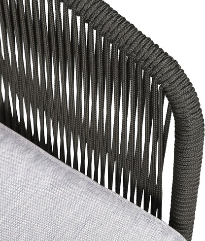 Athos Indoor Outdoor 3 Seater Sofa in Light Eucalyptus Wood with Latte Rope and Grey Cushions