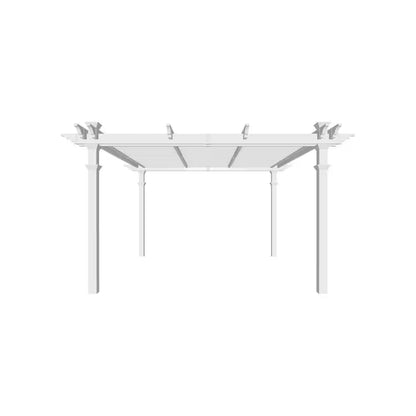 144"L X 144"W X 104"H Vinyl Camelot Louvered Pergola, White, VA42070