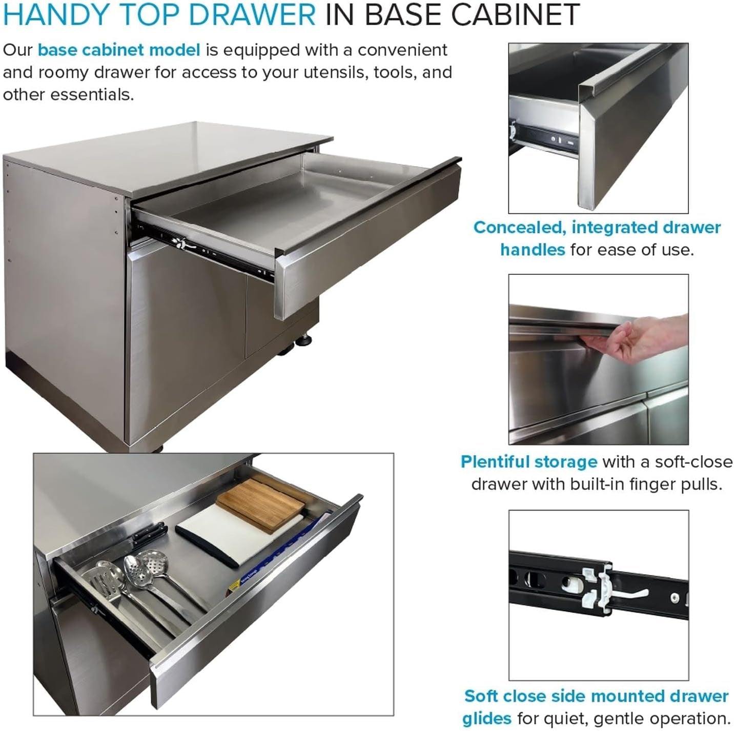 OBC3224 Outdoor Kitchen 32-In X 24-In X 37-In Single Base Cabinet, Stainless Steel