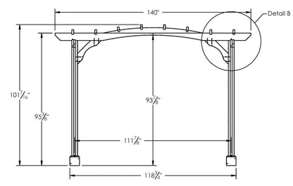 12 Ft. W X 10 Ft. D Solid Wood Pergola