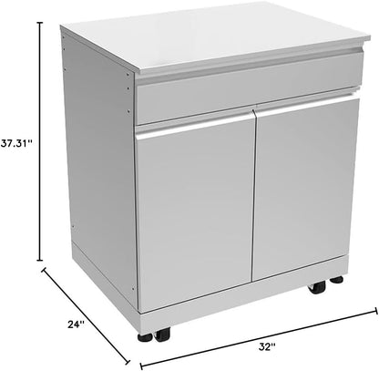 OBC3224 Outdoor Kitchen 32-In X 24-In X 37-In Single Base Cabinet, Stainless Steel