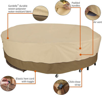 Veranda Water-Resistant 128 Inch round General Purpose Patio Furniture Cover, Patio Furniture Covers