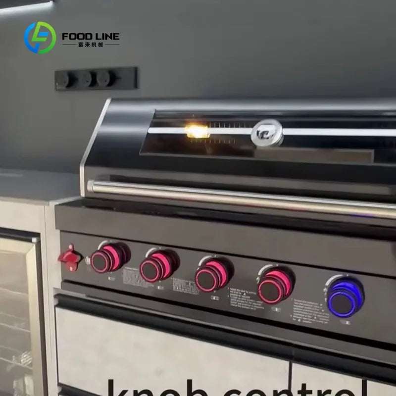 Customized New Arrivals Waterproof Outdoor Kitchen BBQ Grill Garden/Backyard Stainless Steel Outdoor Kitchen with Shed