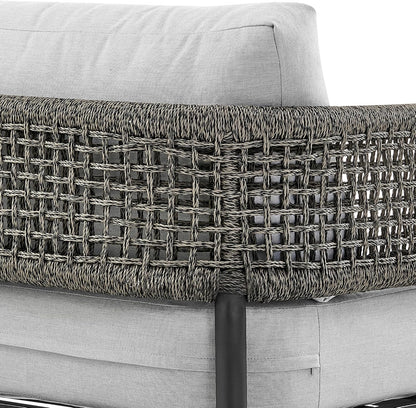 Alegria Aluminum and Rope Outdoor Sofa in Black and Gray