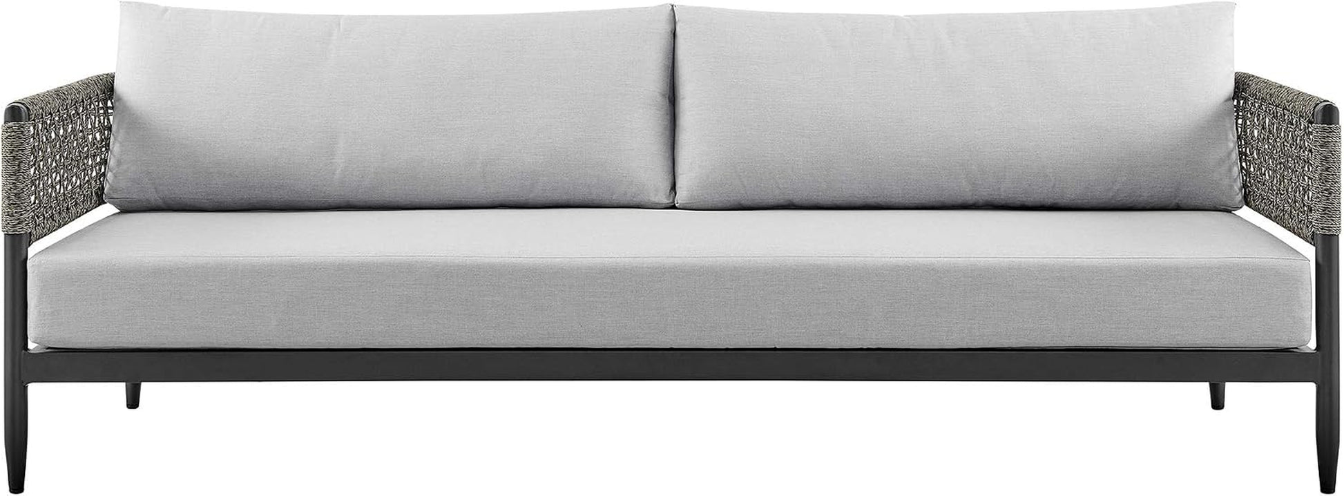 Alegria Aluminum and Rope Outdoor Sofa in Black and Gray