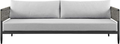 Alegria Aluminum and Rope Outdoor Sofa in Black and Gray