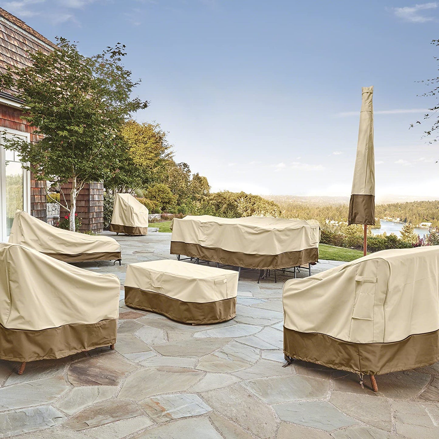 Veranda Water-Resistant 128 Inch round General Purpose Patio Furniture Cover, Patio Furniture Covers