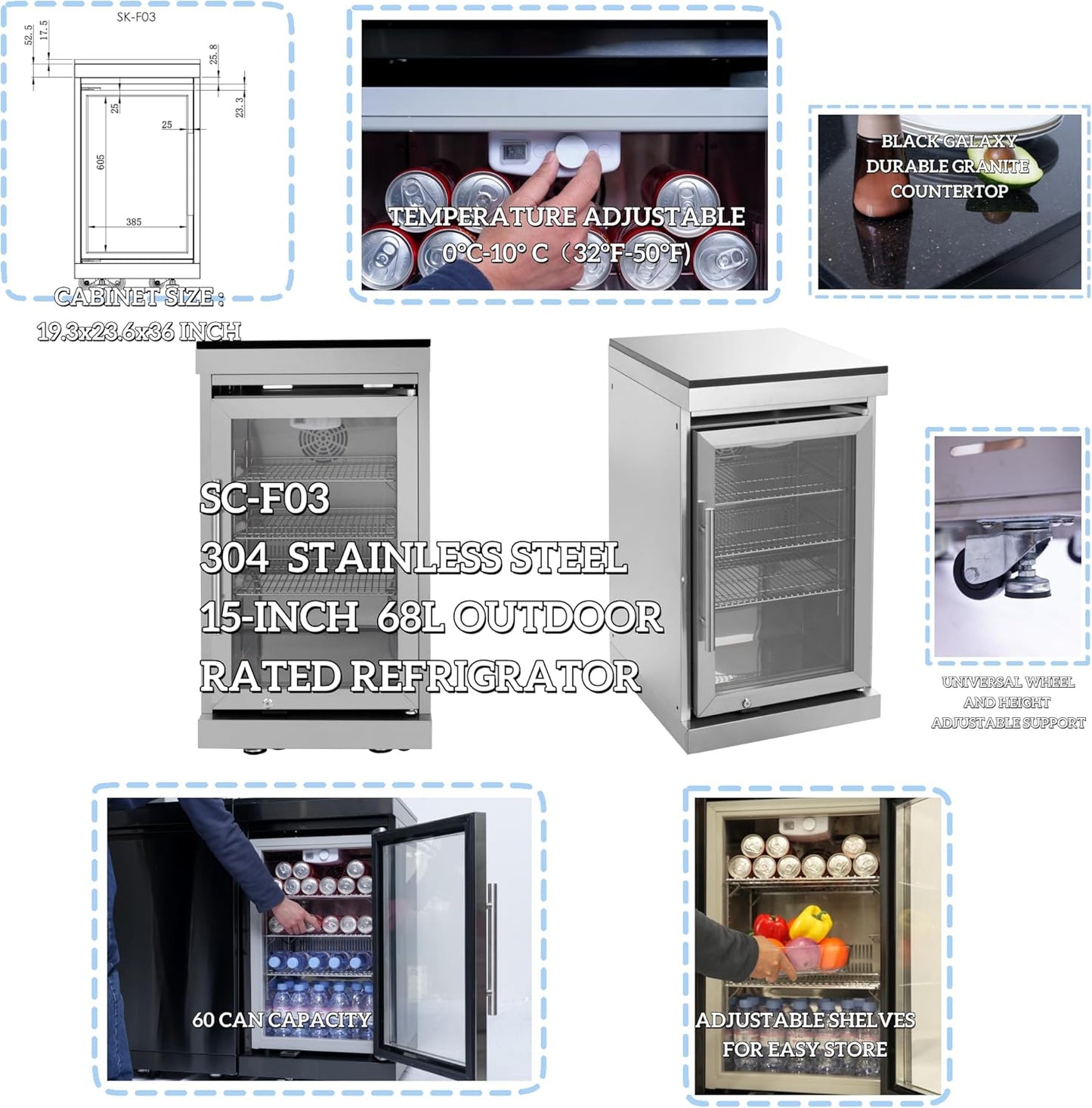 Modular Outdoor Kitchen BBQ Island, 104" Outdoor Kitchen Propane Gas Island Grill with Sink, Compact Refrigerator, Storage Cabinets, Rotisserie Kit (Silver, 104")