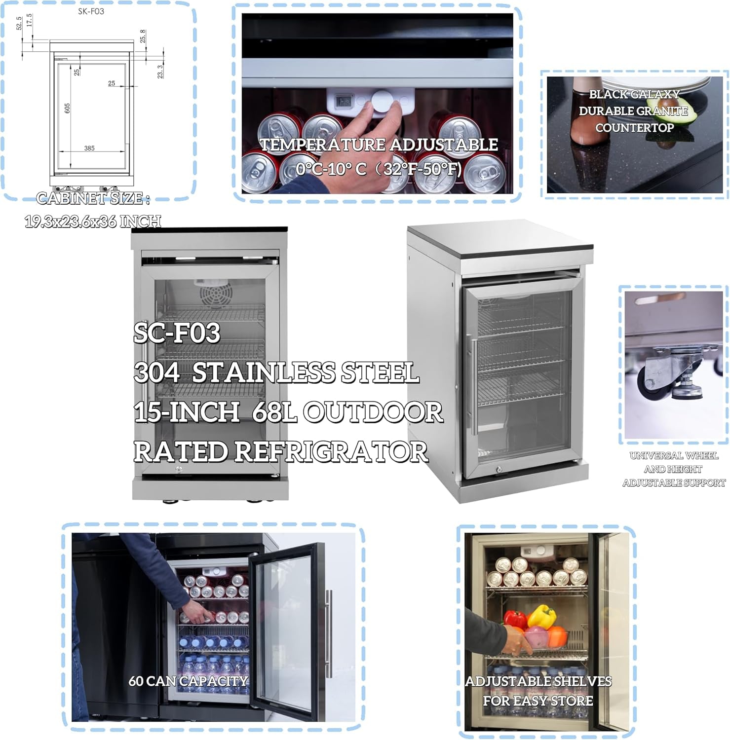 Modular Outdoor Kitchen BBQ Island, 104" Outdoor Kitchen Propane Gas Island Grill with Sink, Compact Refrigerator, Storage Cabinets, Rotisserie Kit (Silver, 104")