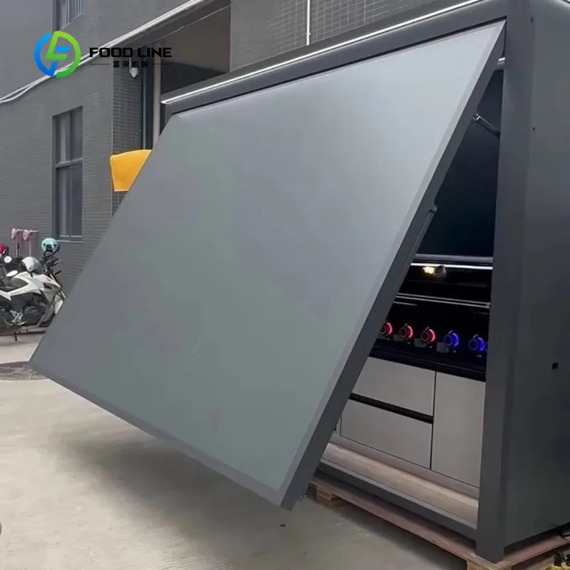 Customized New Arrivals Waterproof Outdoor Kitchen BBQ Grill Garden/Backyard Stainless Steel Outdoor Kitchen with Shed