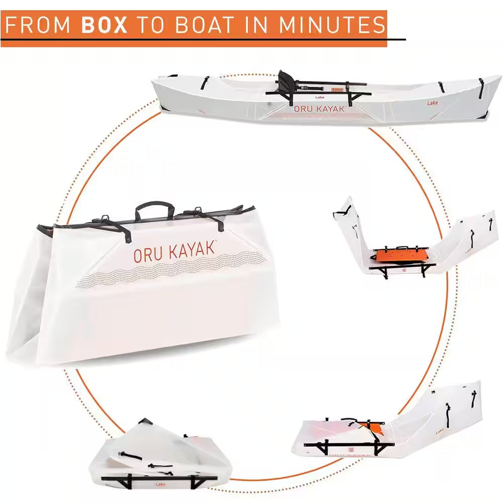 Oru Foldable Kayak Haven TT. 1 or 2 People. Stable, Durable, Lightweight, Lake and River, Beginner, Intermediate (White)