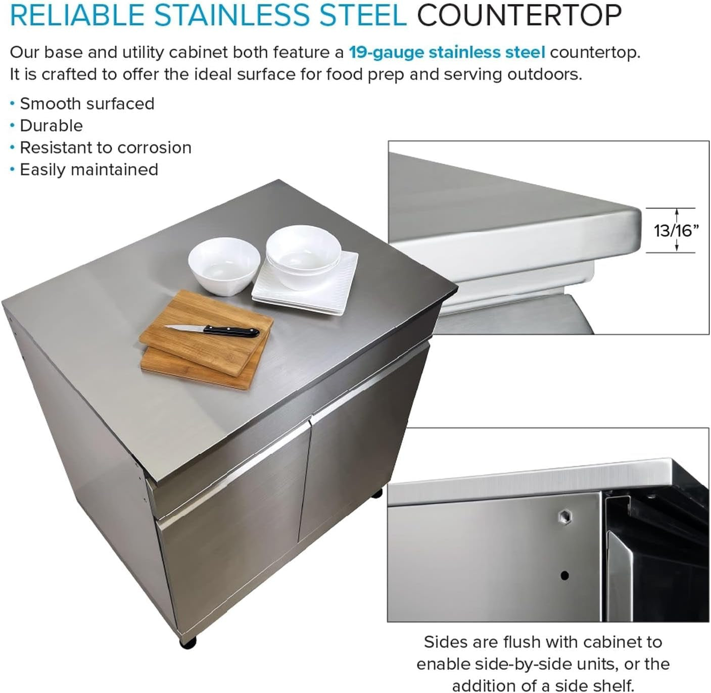 OBC3224 Outdoor Kitchen 32-In X 24-In X 37-In Single Base Cabinet, Stainless Steel